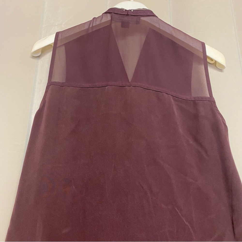 AllSaints All Saints Women’s Jayda Dress Size 0 100% Silk Maroon Feminine Dainty - Picture 10 of 15